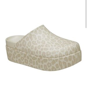 CROCS Cream Leopard Women's Clogs
